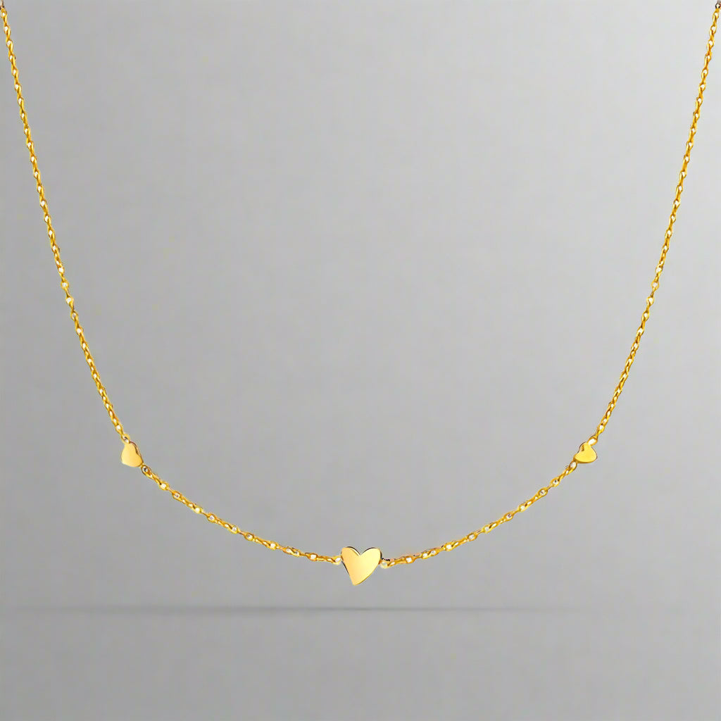 ‘Allison’ Triple Heart Necklace Gold