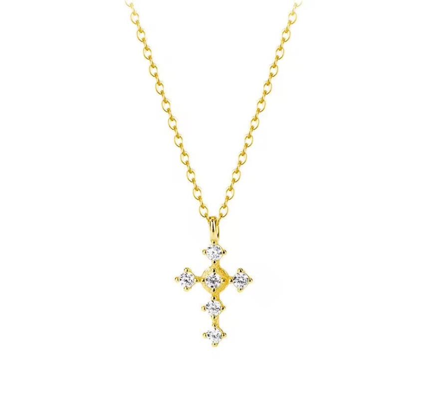 Cross necklace gold