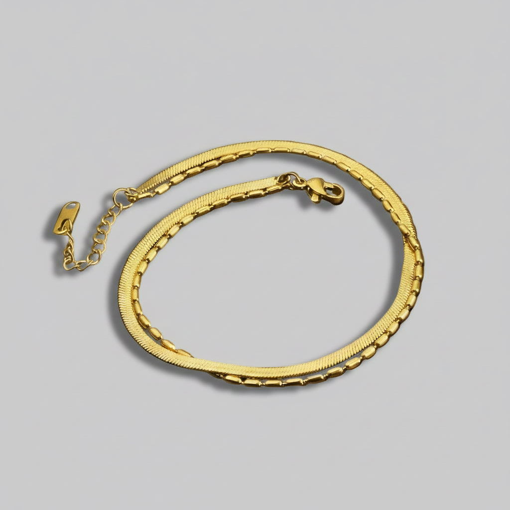 Gold anklet made from stainless steel