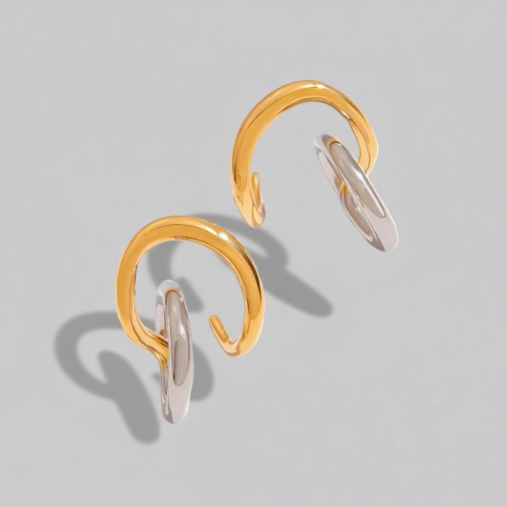 ‘Zara’ two-tone twist Earrings