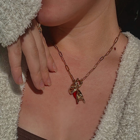 'Arianna' Cornicello Charm Necklace Gold