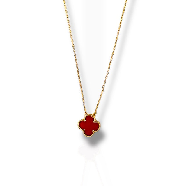 ‘Deppei’ Clover Necklace Gold/Silver (black,green,red)