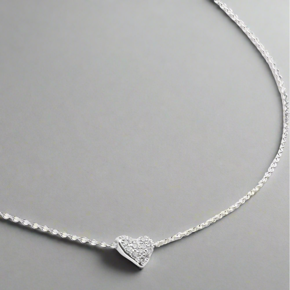 Mday heart necklace silver