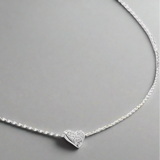 Mday heart necklace silver