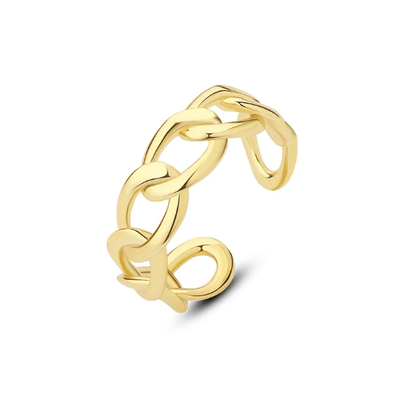 Paper clip ring gold