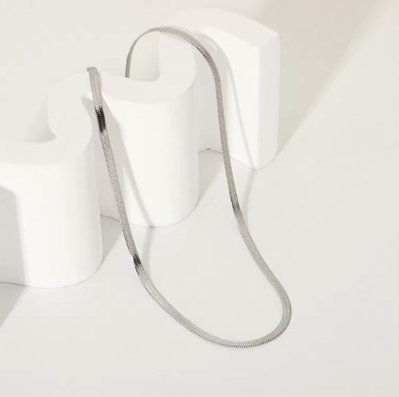 'Issabelle' Flat Snake Necklace Gold/Silver 50cm