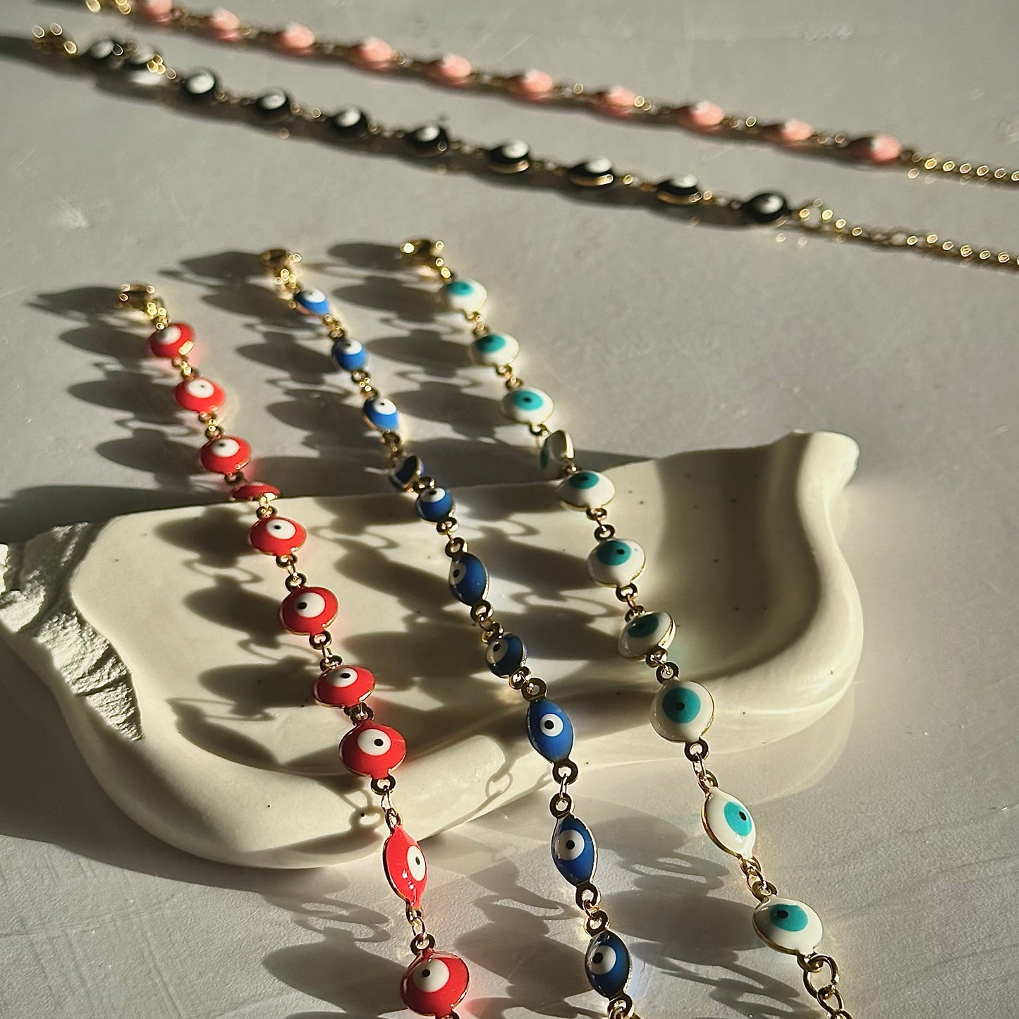 coloured evil eye bracelet