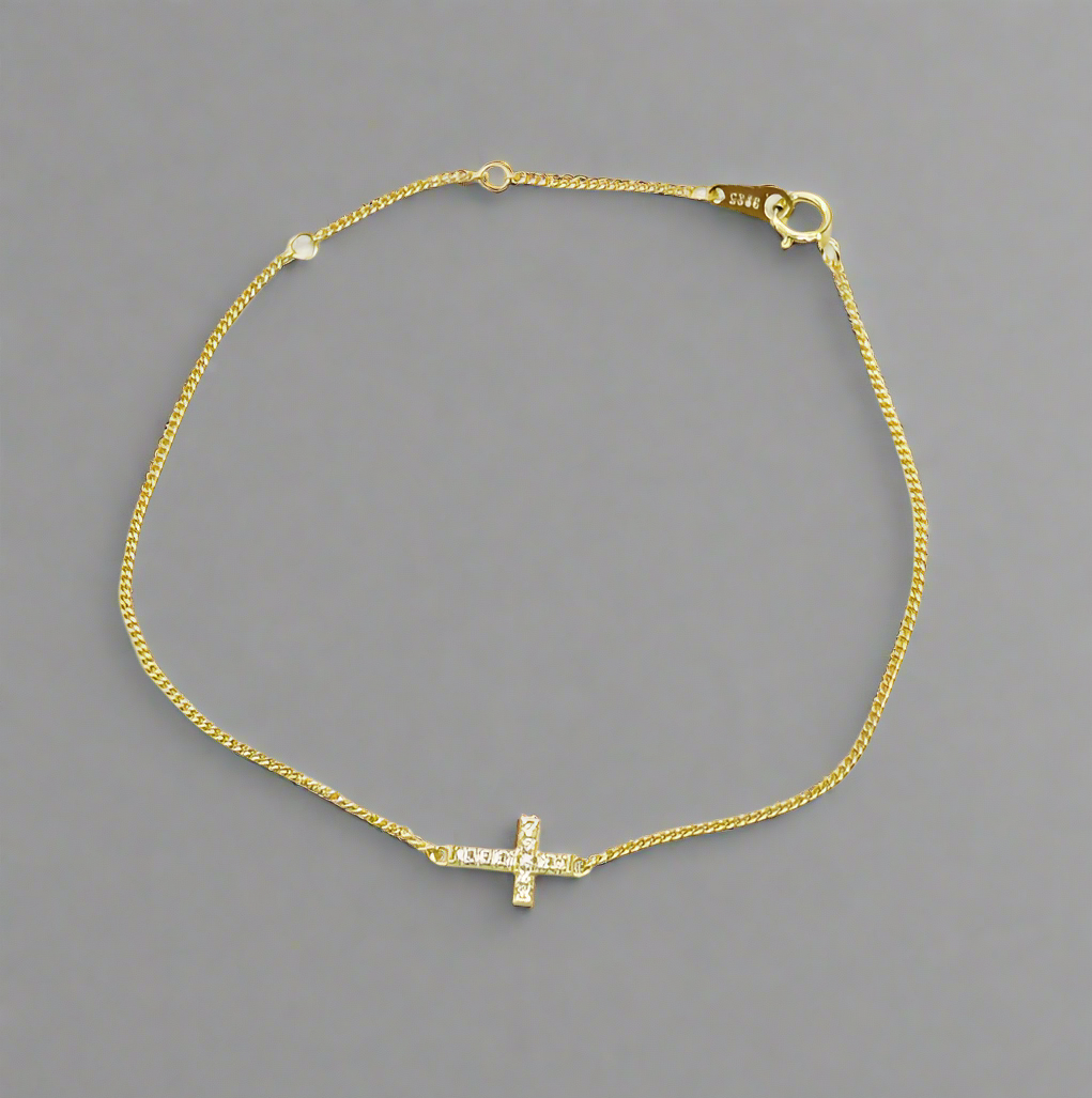 cross bracelet gold