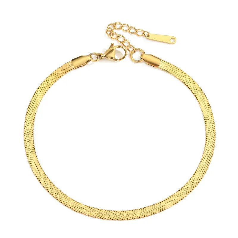 'Gemini' Snake Chain Anklet Gold/Silver