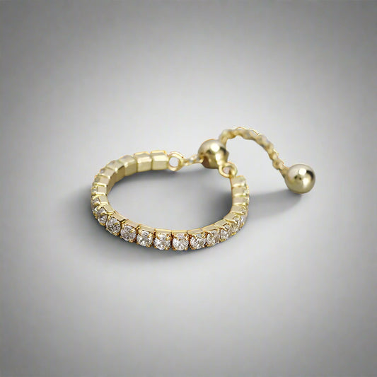 'Harper' Tennis Ring Gold/Silver -Pull to Adjust