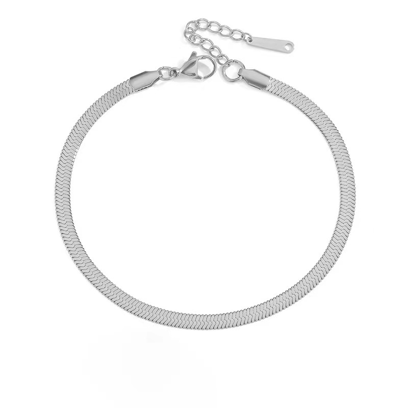 snake chain anklet silver