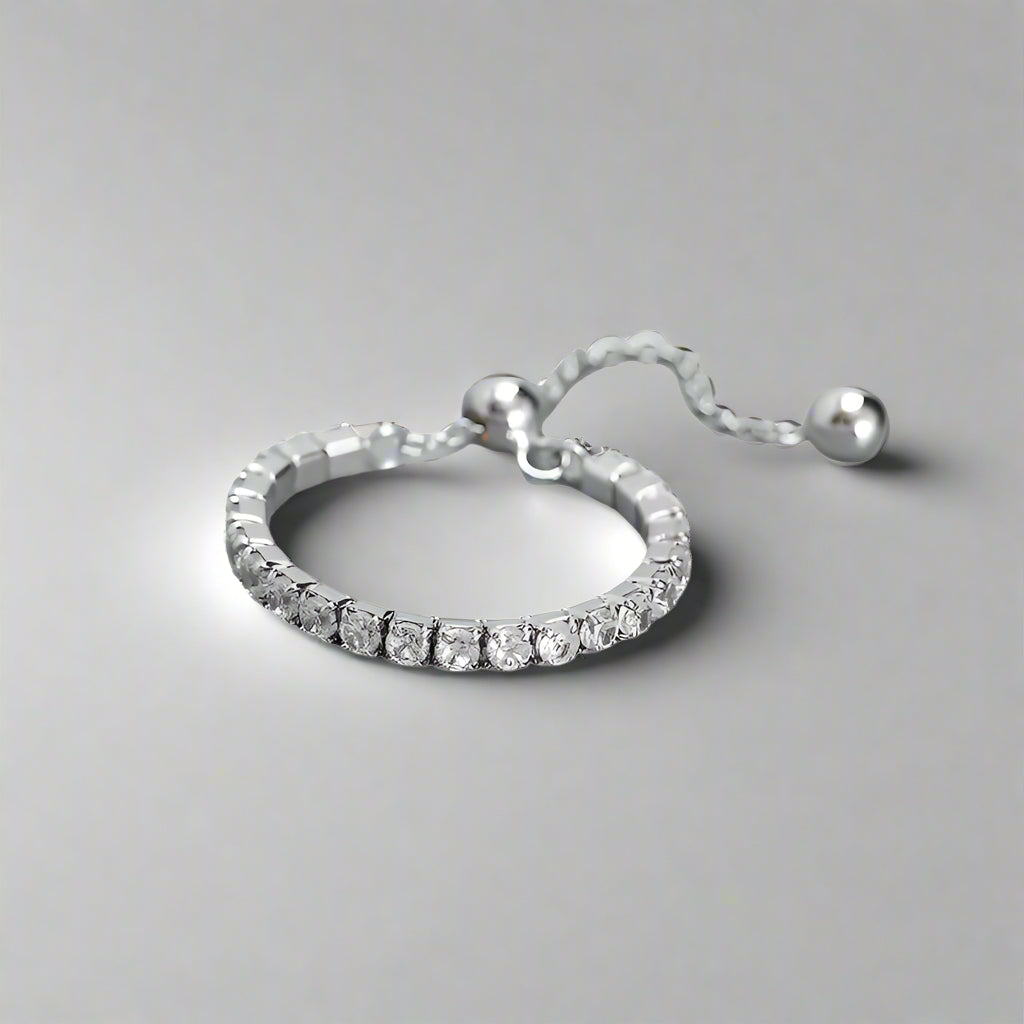 'Harper' Tennis Ring Gold/Silver -Pull to Adjust