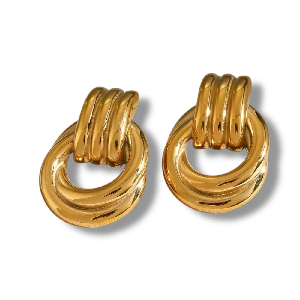 textured earrings product photo gold