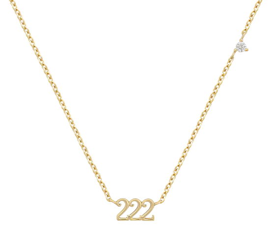 'Aurora' Angel Number Necklace 111-999 Gold