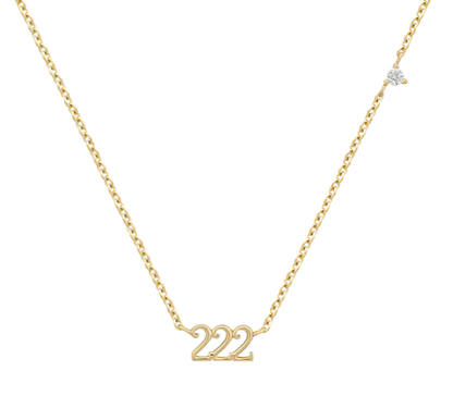 'Aurora' Angel Number Necklace 111-999 Gold