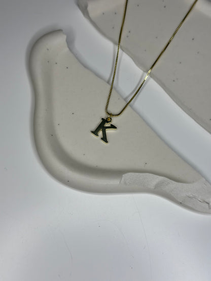 'Eva' A to Z Initial Necklace Gold