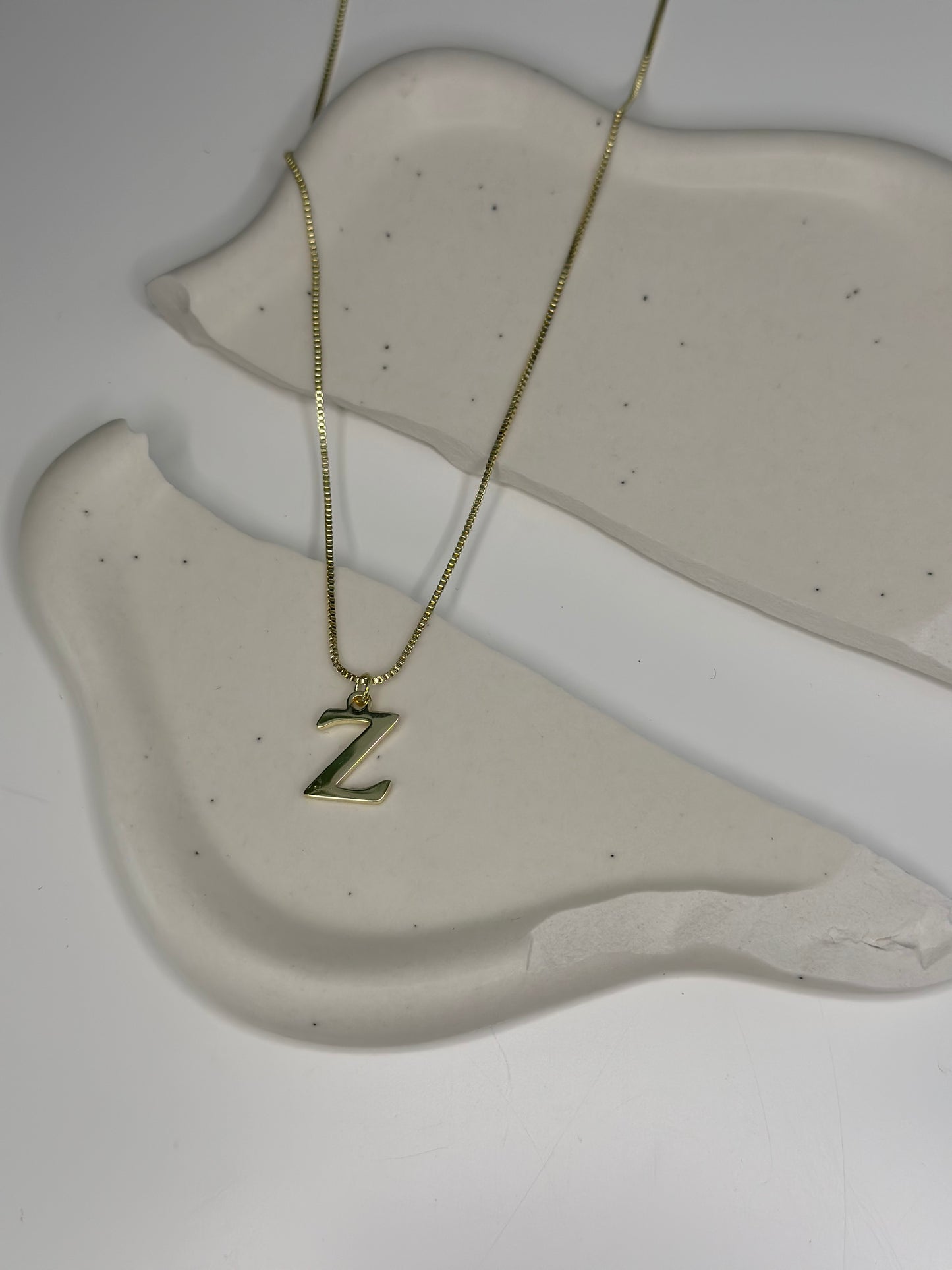 'Eva' A to Z Initial Necklace Gold