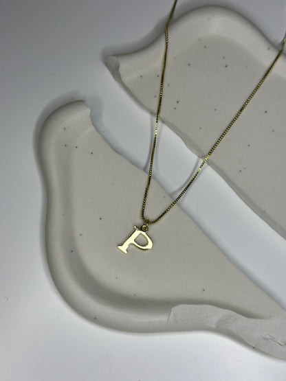 'Eva' A to Z Initial Necklace Gold