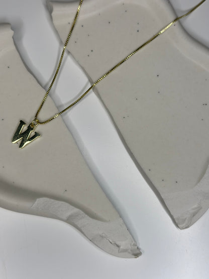 'Eva' A to Z Initial Necklace Gold