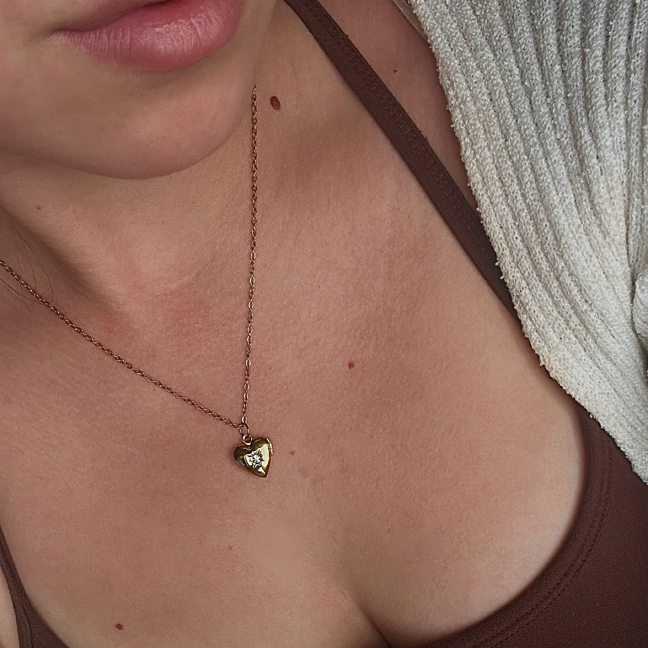 'Maria' Locket Necklace Gold