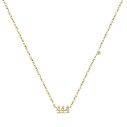 'Aurora' Angel Number Necklace 111-999 Gold