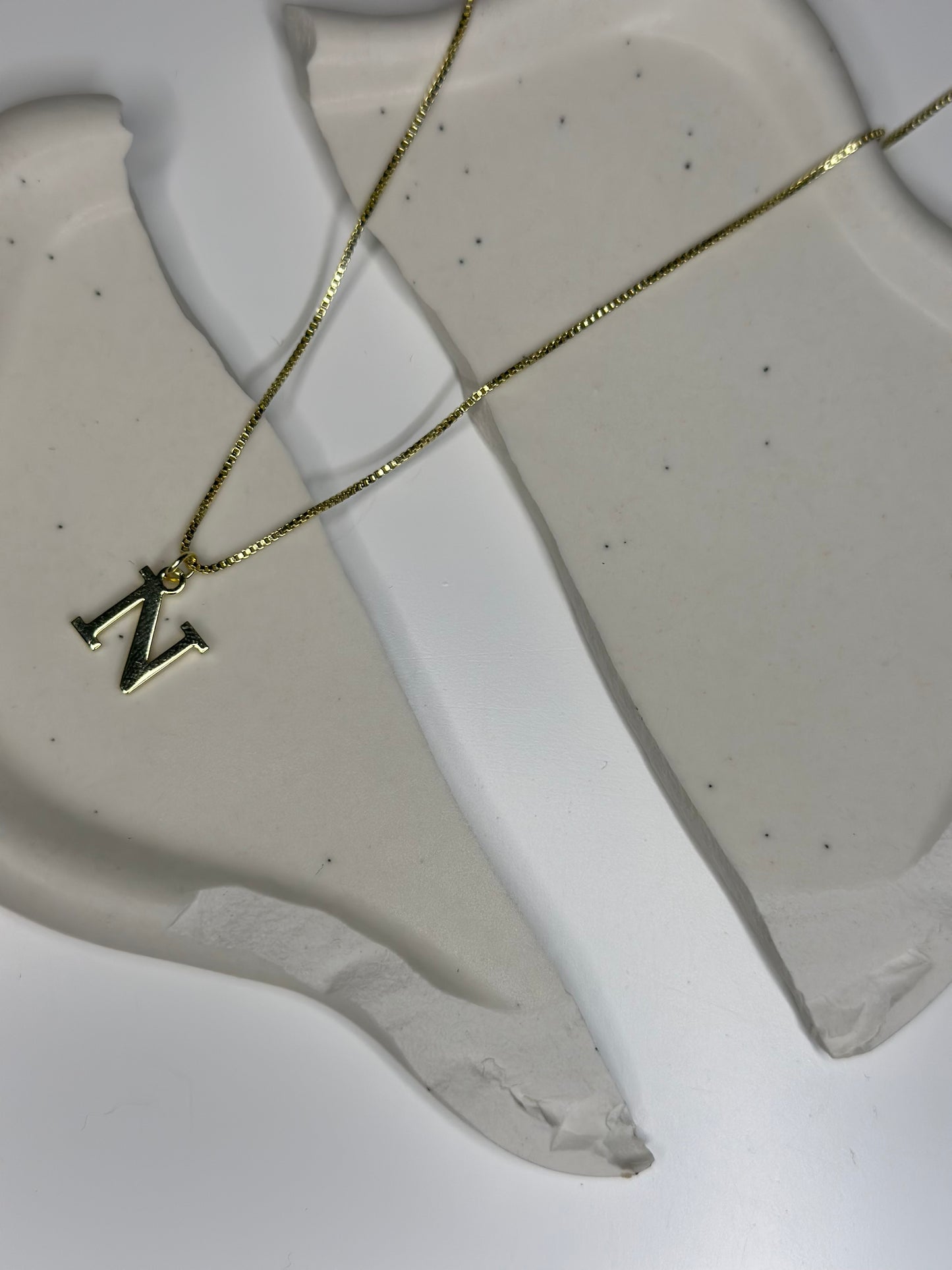 'Eva' A to Z Initial Necklace Gold