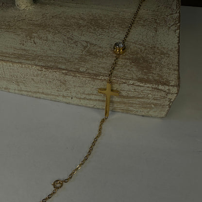 'Belle' Cross Bracelet Gold