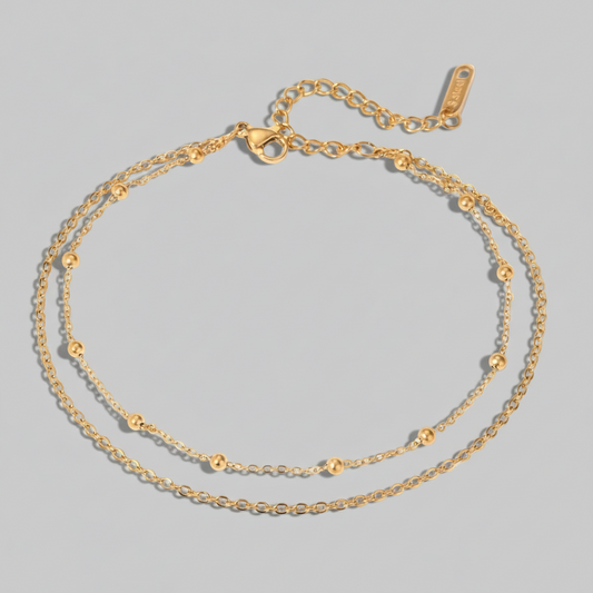 ‘Sol’ layered anklet gold
