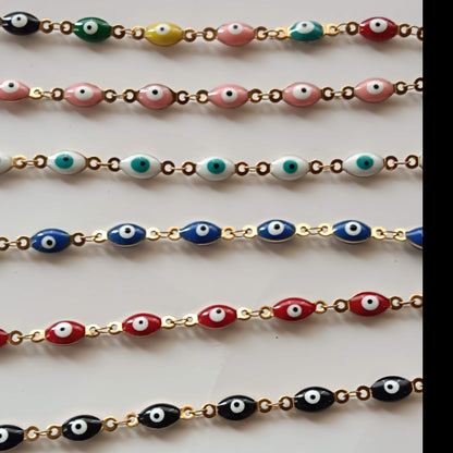 'Valerie' Evil Eye Bracelet Gold/Multi Coloured