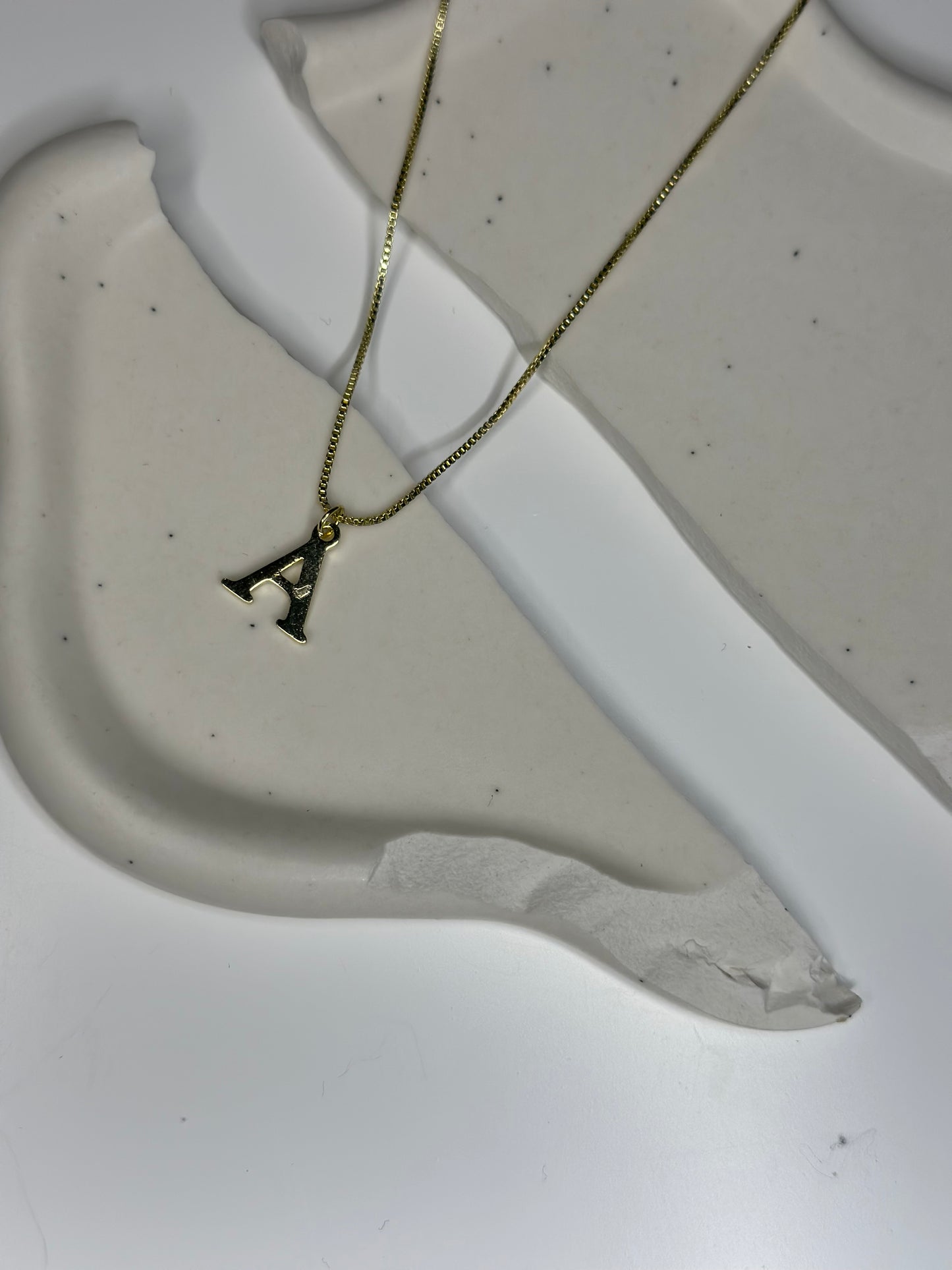 'Eva' A to Z Initial Necklace Gold