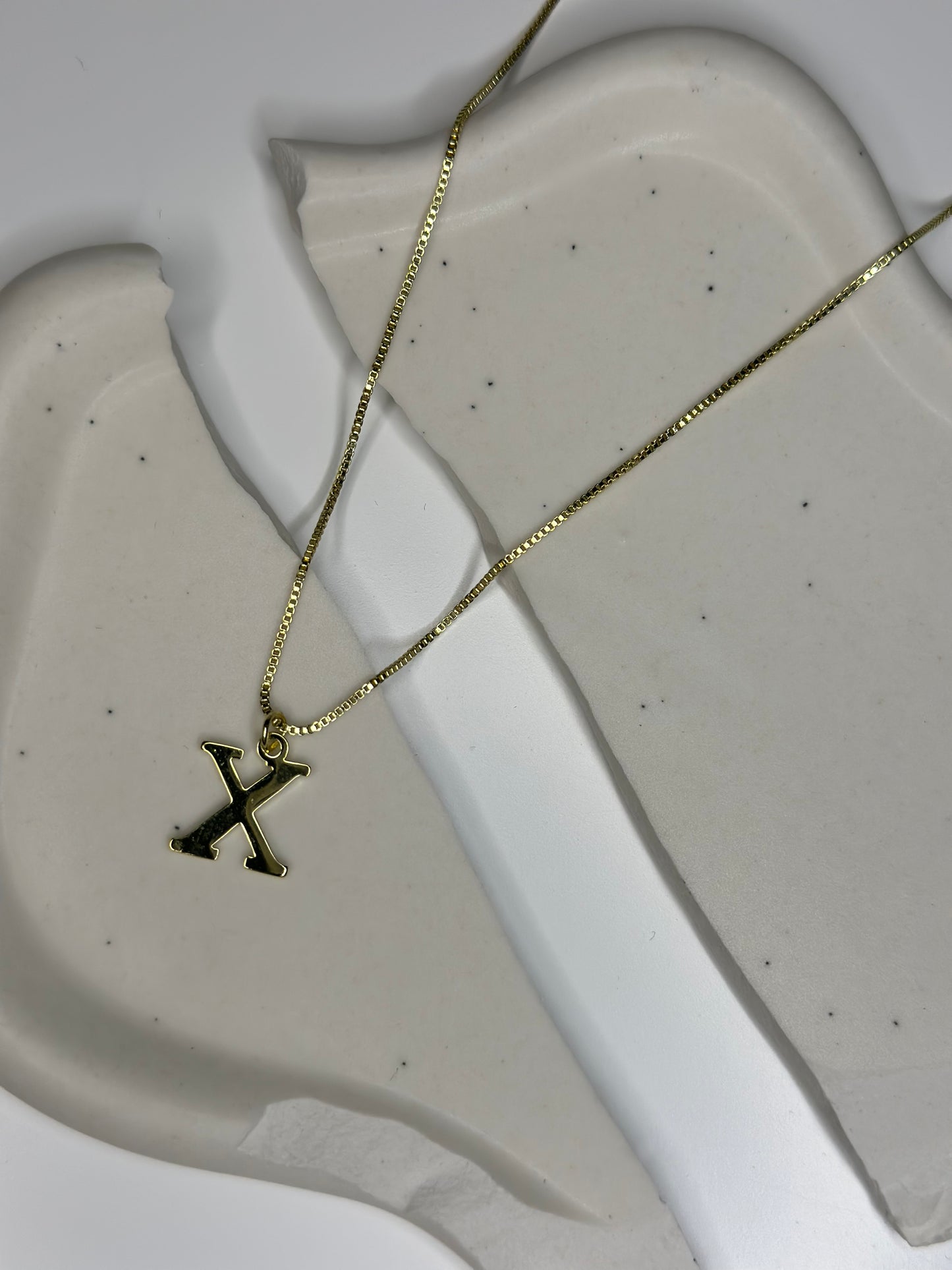 'Eva' A to Z Initial Necklace Gold