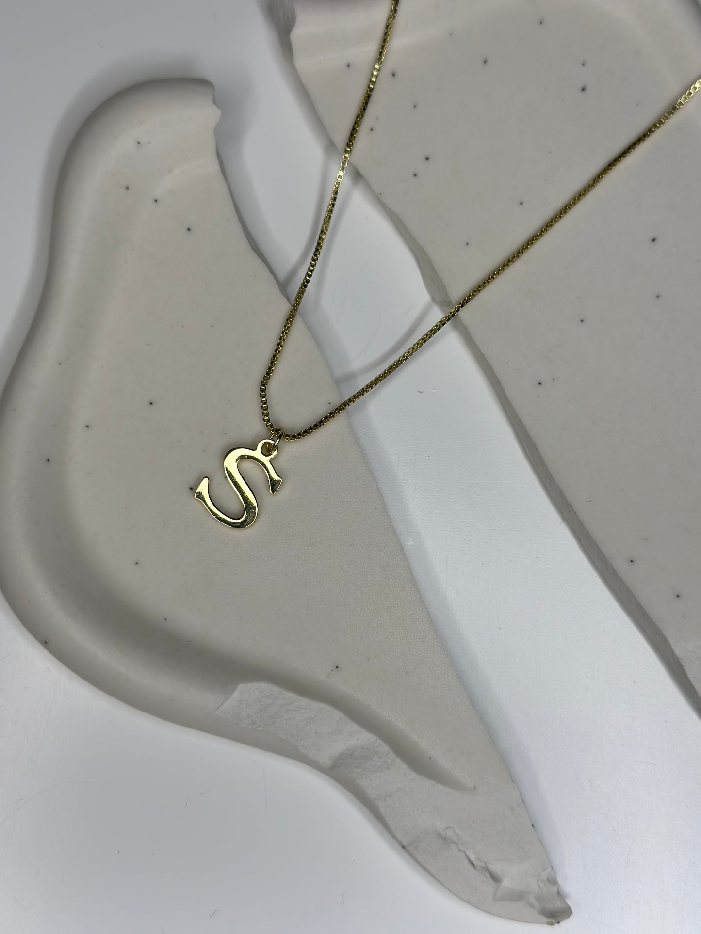 'Eva' A to Z Initial Necklace Gold