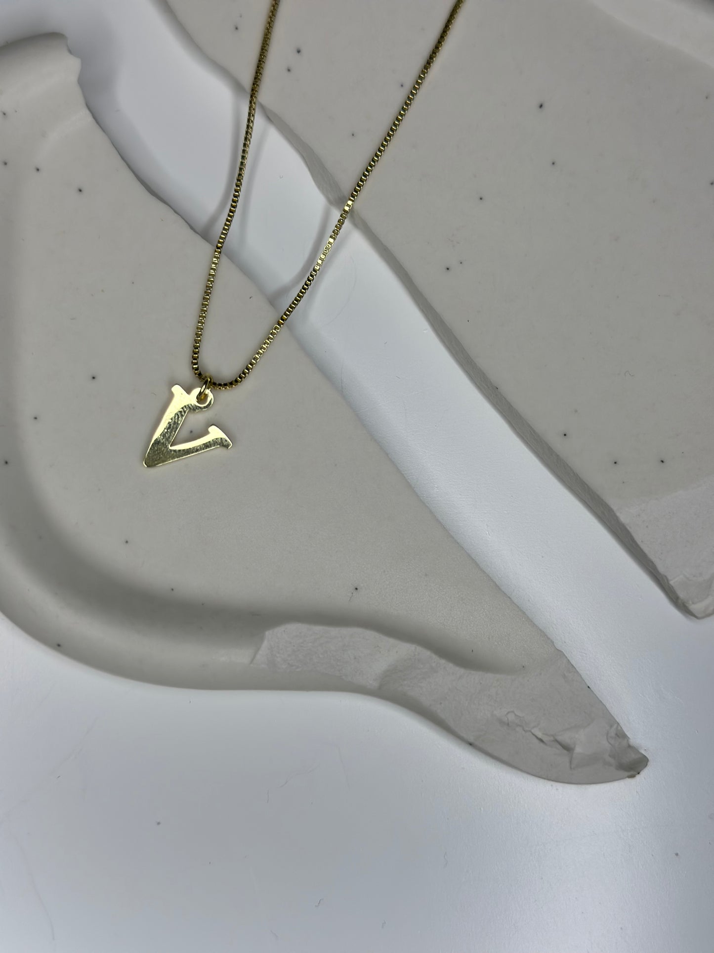 'Eva' A to Z Initial Necklace Gold