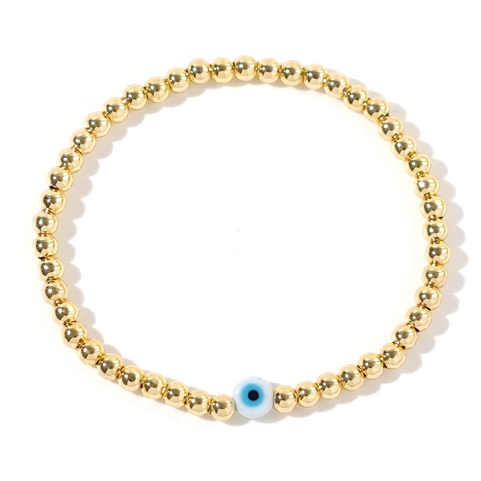 Evil Eye Beaded Bracelet Gold