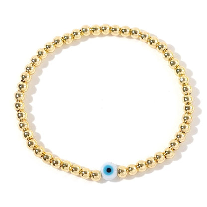 Evil Eye Beaded Bracelet Gold