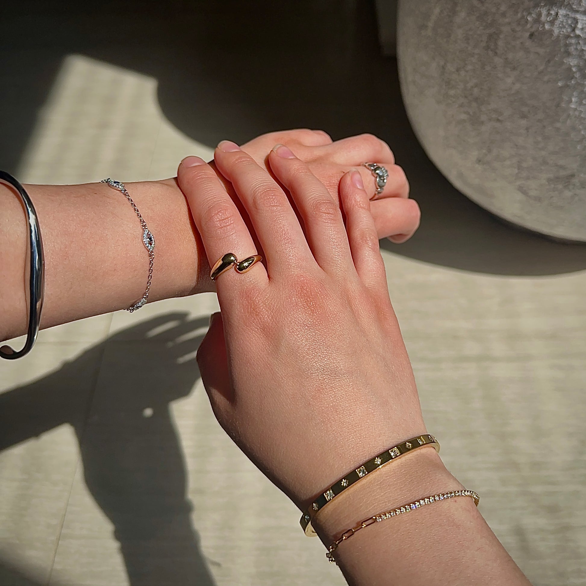 BRACELET AND RING STACKED