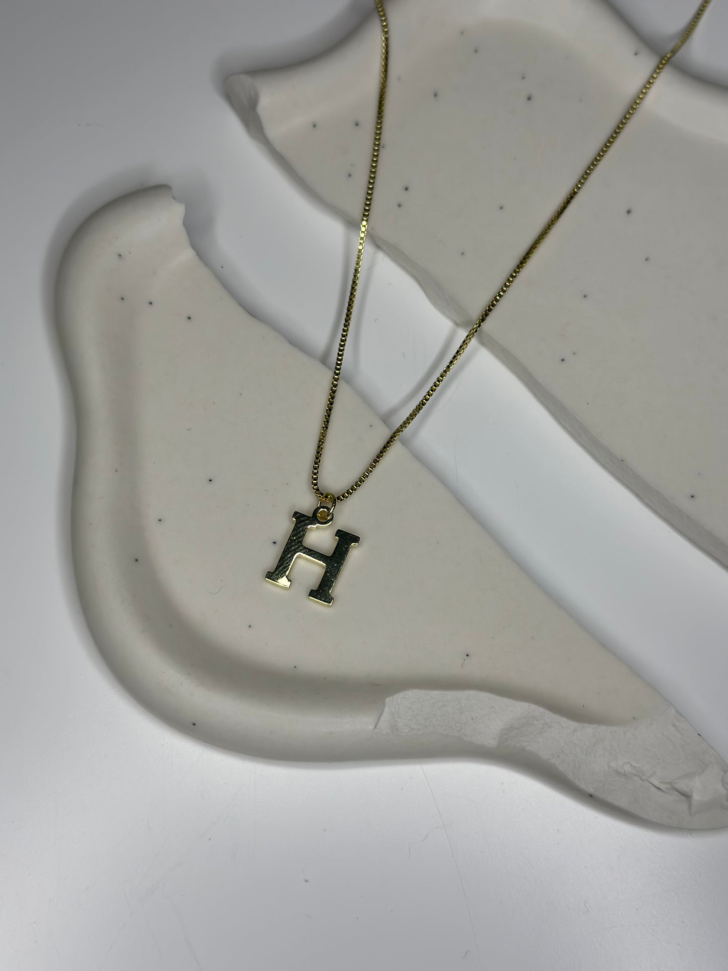 'Eva' A to Z Initial Necklace Gold