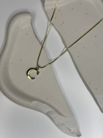 'Eva' A to Z Initial Necklace Gold