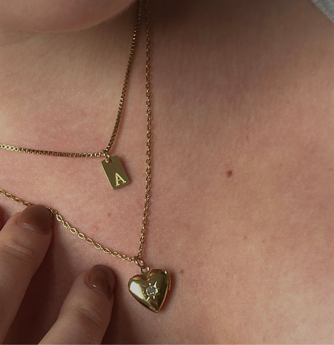'Maria' Locket Necklace Gold