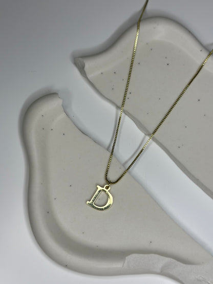 'Eva' A to Z Initial Necklace Gold