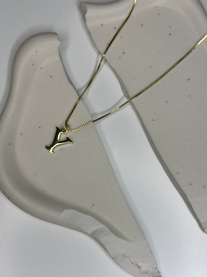 'Eva' A to Z Initial Necklace Gold