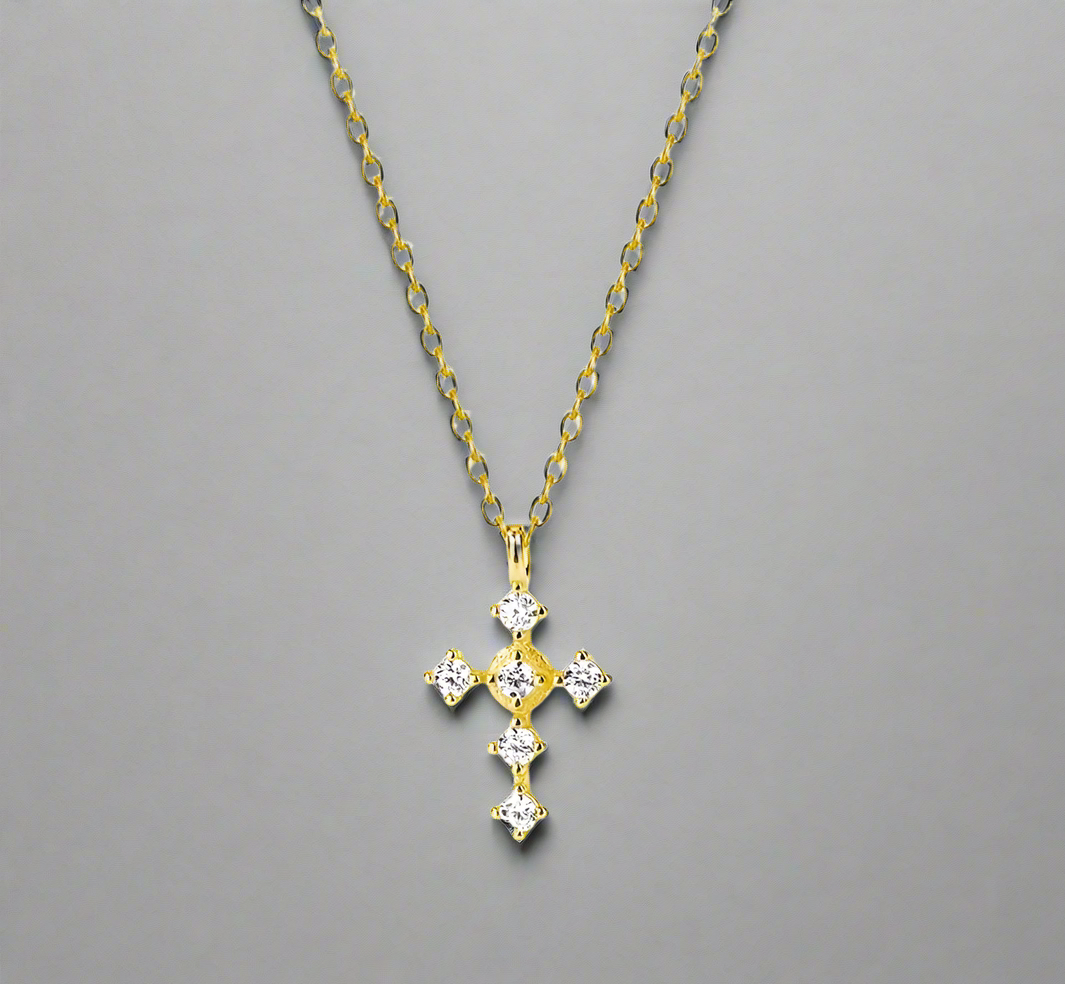 ‘Harmony’ Cross Necklace Gold