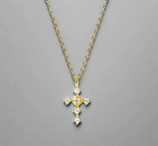 ‘Harmony’ Cross Necklace Gold