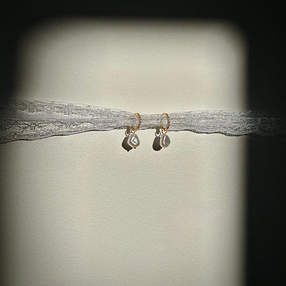 'Mila' Pearl Hoops Gold/Silver