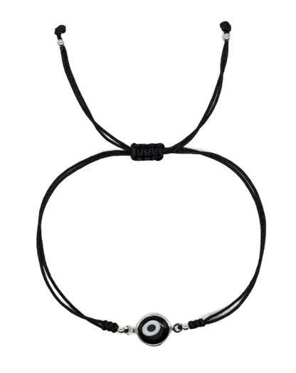 Evil Eye Friendship Bracelet Black/Cream