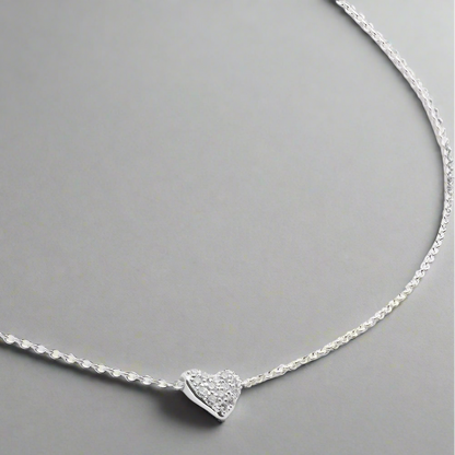 Mday heart necklace silver