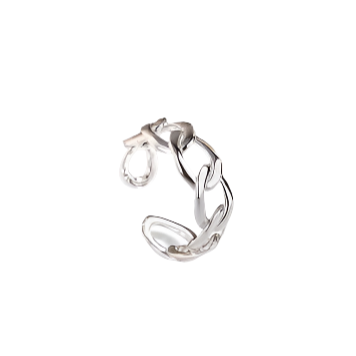 Paper clip ring Silver