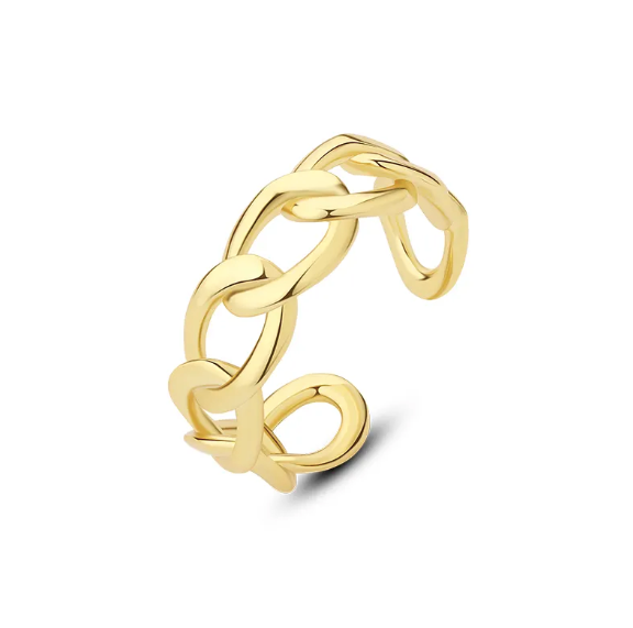 Paper clip ring gold 