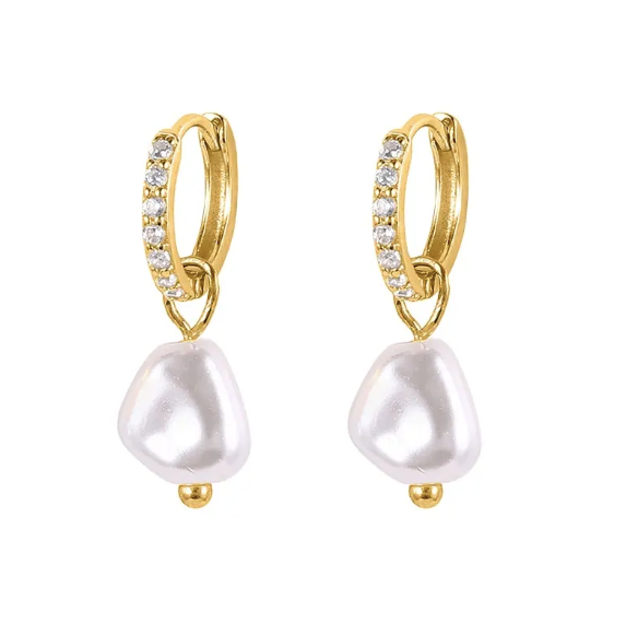 Pearl earrings gold 