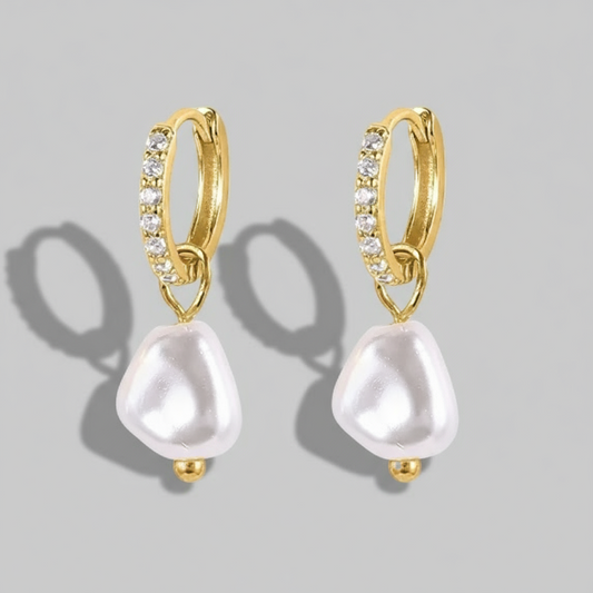Pearl earrings gold 